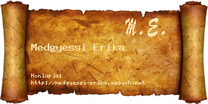 Medgyessi Erika névjegykártya